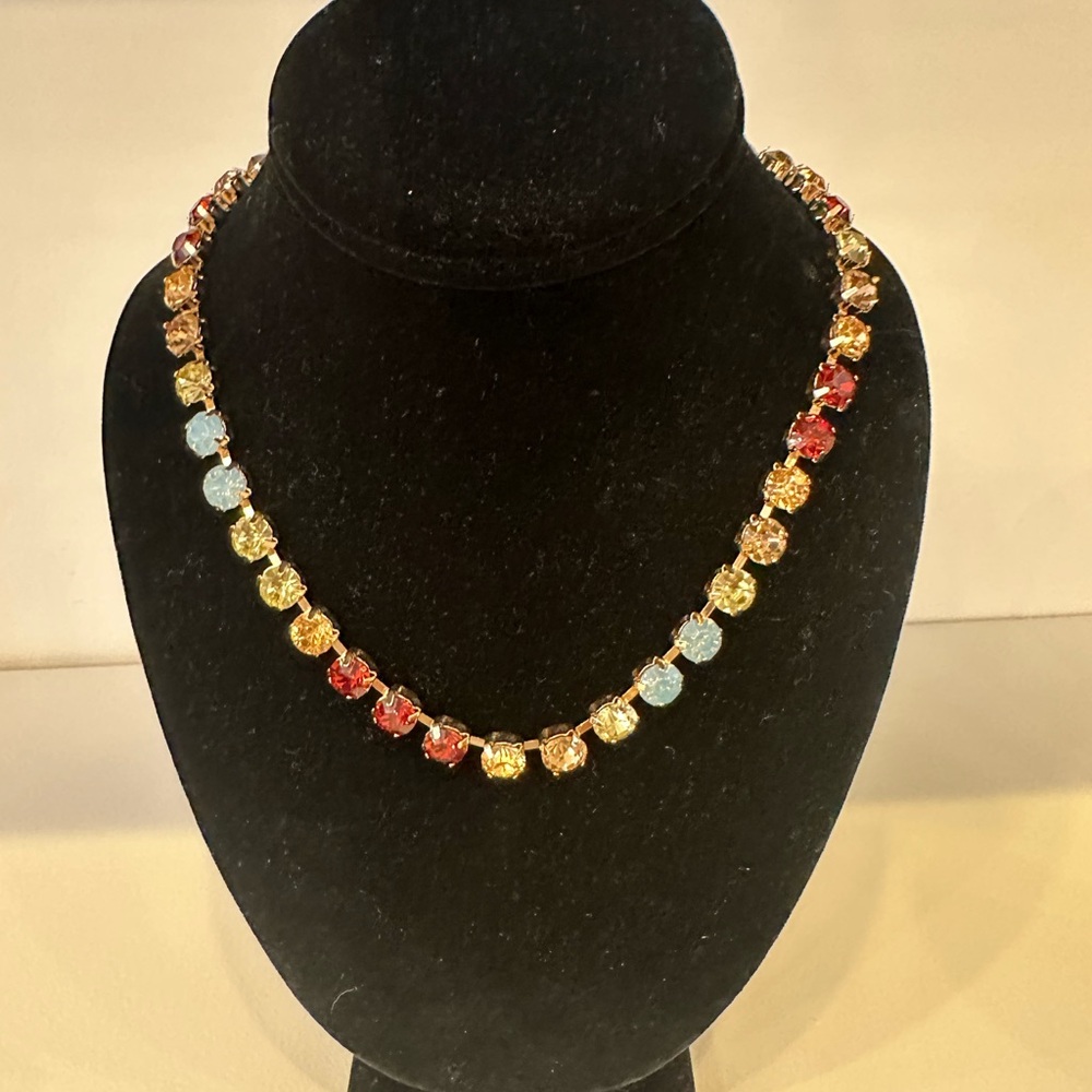 Fall Hues Crystal and Gold Necklace